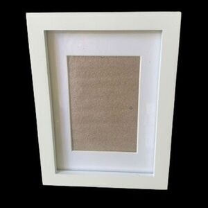 Set of 2 White Wood Gallery Frames – 5x7 or 3.5x5 Modern Minimalist Display